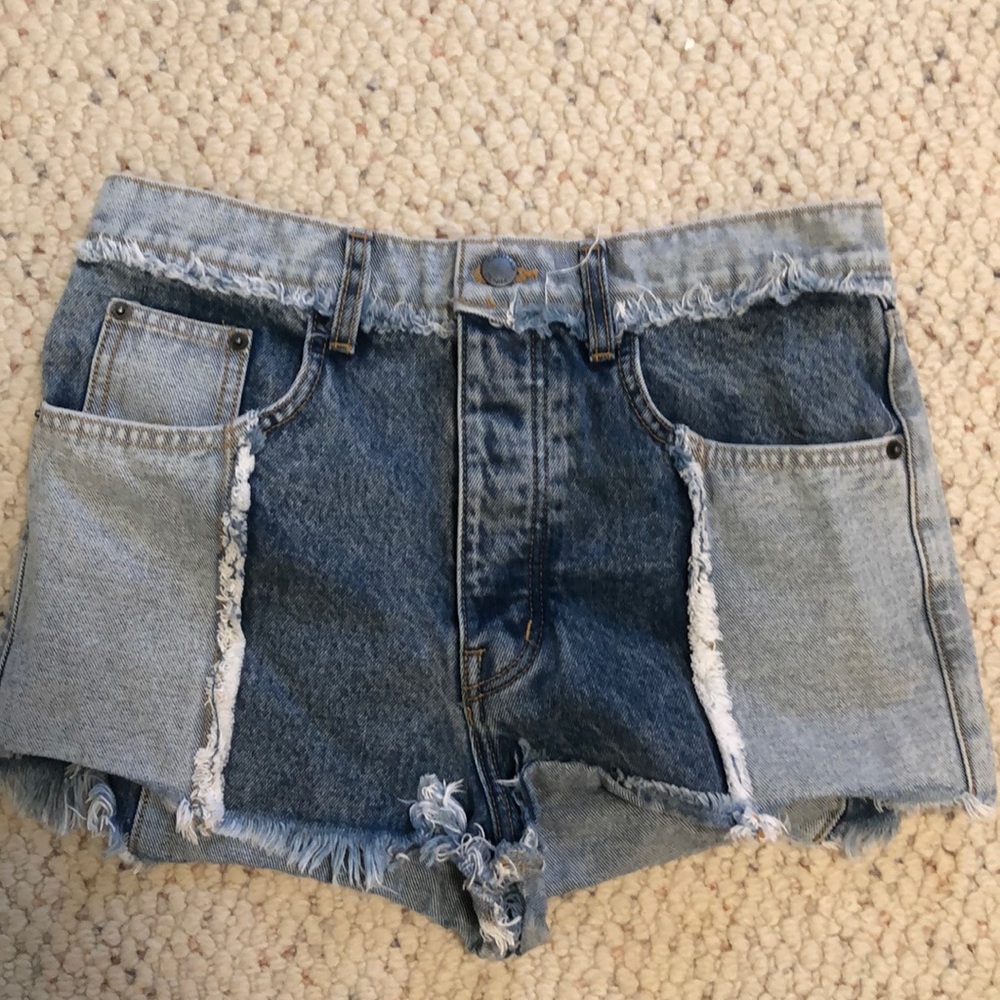Carmar two tone jean shorts